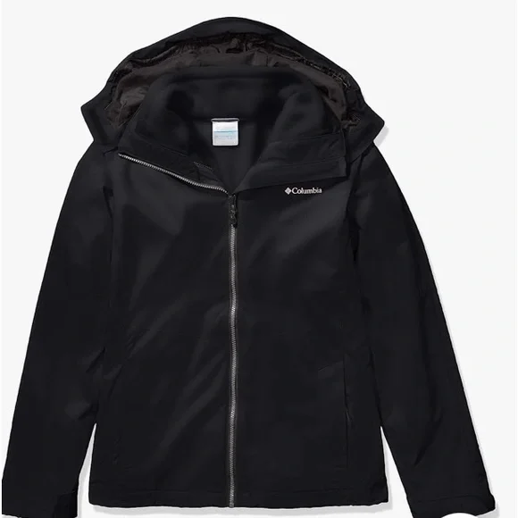 NWT Columbia Womens Ruby River Interchange Black Jacket w/ Fleece